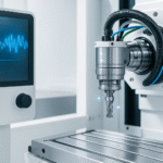 ai tool wear monitoring systems inside a cnc machine with real-time spindle data display