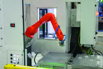 AI machine tool automation integrating Siemens SINUMERIK CNC with KUKA robot on a SYIL machine tool
