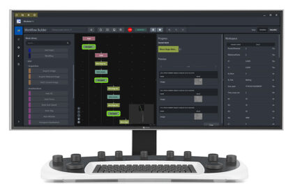 AI inspection software showing ZEISS Blockwise automated microscopy workflow powered by MVTec HALCON machine vision