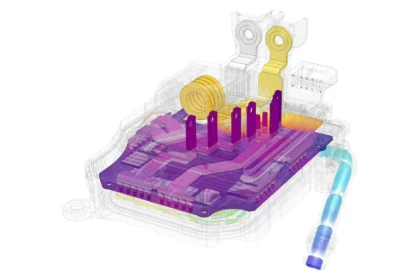 SimScale engineering simulation model showing AI-driven design analysis, digital twin visualisation and cloud-based CAE workflows