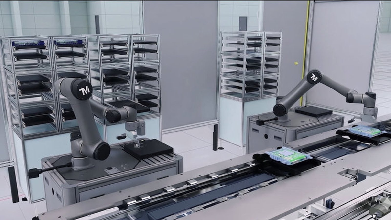 Techman Robot AI cobots inspect automotive electronics at Quanta Computer’s German facility using AI vision, 360-degree inspection, AOI quality control and production traceability for advanced automotive manufacturing.