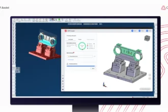 CloudNC CAM Assist AI software generating 3-axis and 3+2-axis CNC machining strategies inside GibbsCAM