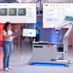 ABB AI Robot Trainer and OmniCore EyeMotion demonstrating AI-powered robotic vision and automated path planning.